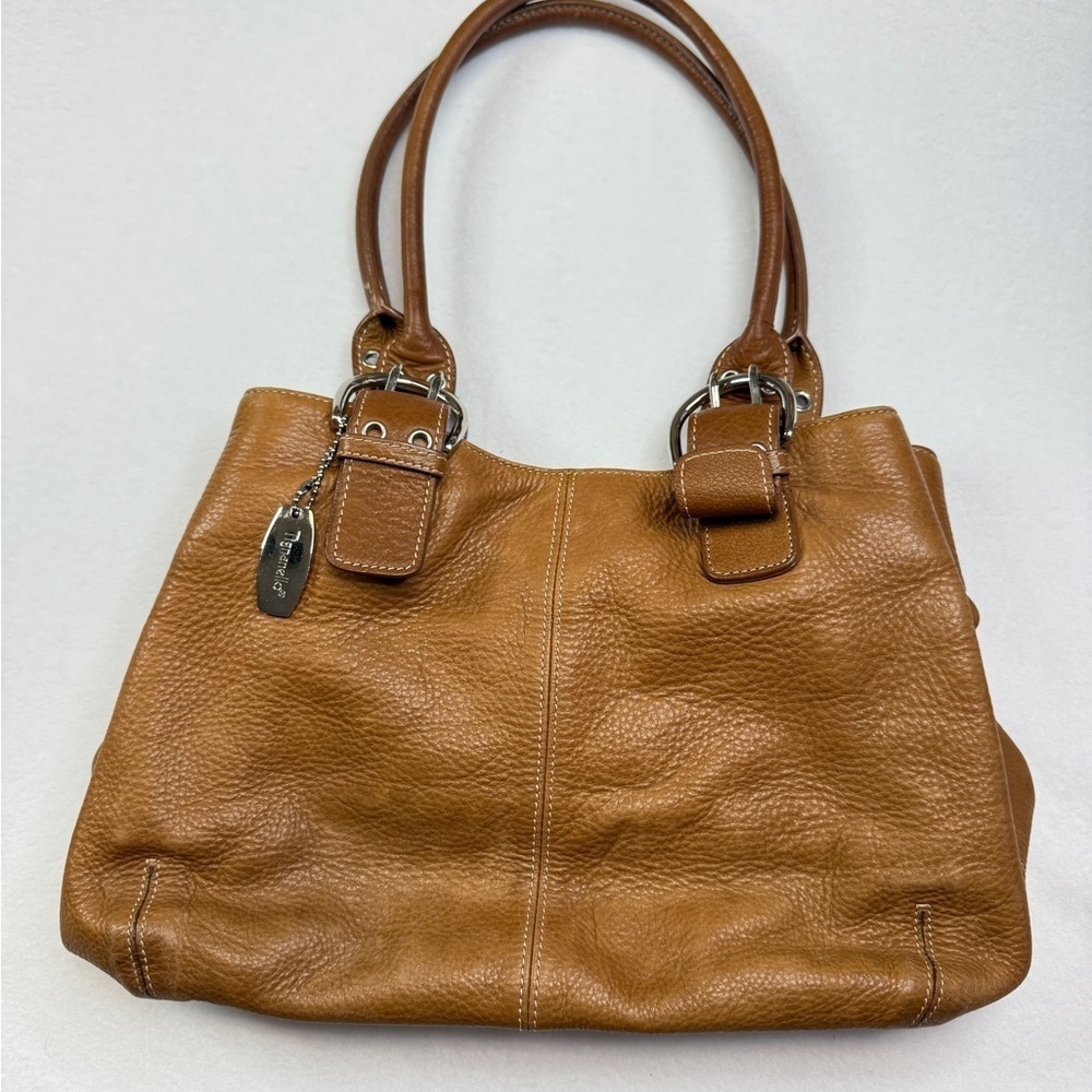 Tignanello Tan Leather Shoulder Bag with Slouchy Silhouette - Picture 1 of 6